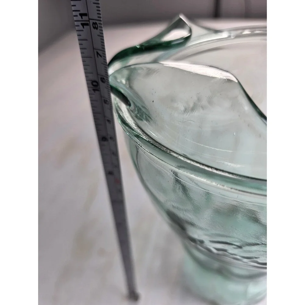 Vintage Coca Cola Glass Pitcher Georgia Green Coke Embossed Ice Lip 9 Inch Boho